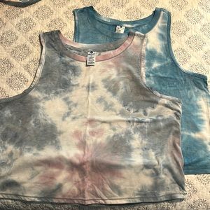 Tie dye cropped tanks